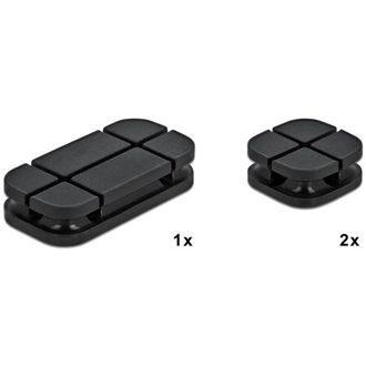 Delock 3 db.-os fekete kábeltartó kombinált szett