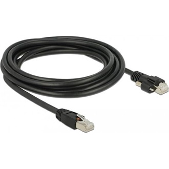 Delock 3 m-es RJ45 dugó > RJ45 dugó csavarokkal csatlakozós Cat.6 SSTP kábel