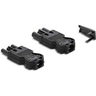 Delock 3-pontos, csavarozható felülettel rendelkező, fekete installáló csatlakozó készlet