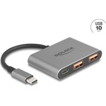 Delock 3 port USB Hub 10 Gbps USB Type-C  csatlakozóval - 1 x USB Type-C  + 2 x A-típusú USB csatlakozó