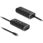 Delock 3 portos USB 10 Gbps hub, SD és Micro-SD kártyaolvasóval USB Type-C , 60 cm hosszú kábellel és portokhoz tartozó