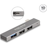 Delock 3 portos vékony USB hub USB Type-C  csatlakoztatóval és 1 x USB 10 Gbps A-típusú és 2 x A-típusú USB 2.0