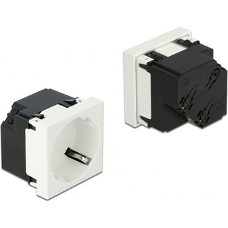 Delock 45 x 45 mm méretű, 45  elrendezésű Easy 45 földelt hálózati csatlakozóaljzat