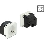 Delock 45 x 45 mm méretű, 45  elrendezésű Easy 45 földelt hálózati csatlakozóaljzat