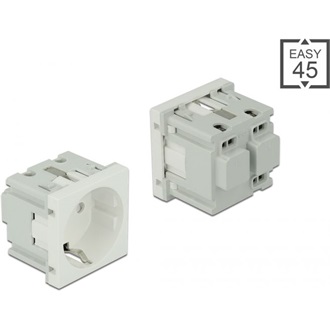 Delock 45 x 45 mm méretű, Easy 45 földelt hálózati csatlakozóaljzat