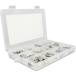 Delock 48 darabos krimp doboz 50 Ohm BNC, TNC és N csatlakozókkal