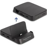 Delock 4K okostelefon dokkoló állomás beépített tartóval - HDMI / USB / Hub / SD / Micro-SD Android és Windows eszközökh