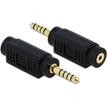 Delock Jack stereo 4,4mm (5pin) -> Jack stereo 2,5mm (4pin) M/F adapter fekete