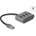 Delock 4-portos USB-A 3.2 Gen 1 hub ezüst 5Gbps