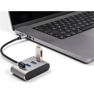 Delock 4 portos USB 3.2 Gen 1 hub USB Type-C csatlakozóval   USB Type-A portok a tetején