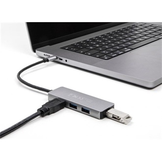 Delock 4 portos USB 3.2 Gen 1 hub USB Type-C csatlakozóval   USB Type-A portok az oldalán