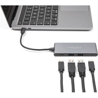 Delock 4 portos USB Type-C  Hub 2 x A-típusú USB és 2 x USB Type-C  10 Gbps