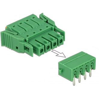 Delock 4 tűs, 3,81 mm-es vízszintes hornyos PCB sorkapocs blokk csomag