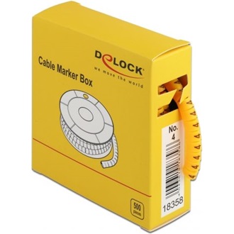 Delock 500 db. sárga kábeljelző doboz No. 4