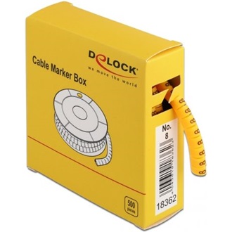 Delock 500 db. sárga kábeljelző doboz No. 8