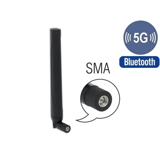 Delock 5G LTE antenna SMA-dugó -0,5 - 2,3 dBi irányított, csuklós csatlakozó, fekete