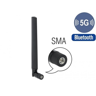 Delock 5G LTE antenna SMA-dugó -3,3 - 1,3 dBi irányított, csuklós csatlakozó, fekete