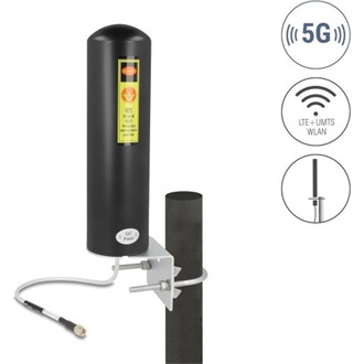 Delock 5G LTE antenna SMA-dugó 3 - 5 dBi irányítatlan, rögzített, kültéri fali és állított elhelyezésre fekete