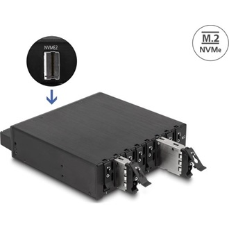Delock 5.25  mobil állvány 8 x M.2 NVMe SSD-hez vékony SAS SFF-8654 konnektorokkal