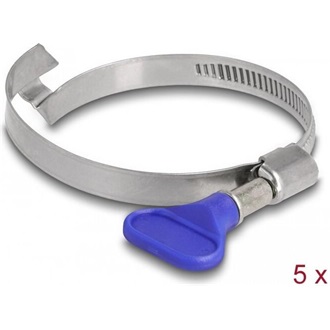 Delock 5 db. tömlőbilincs pillangó fogantyúval rozsdamentes 400 acél balkezes híddal 50 - 65 mm