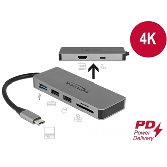 Delock 5-port USB-C dokkoló szürke
