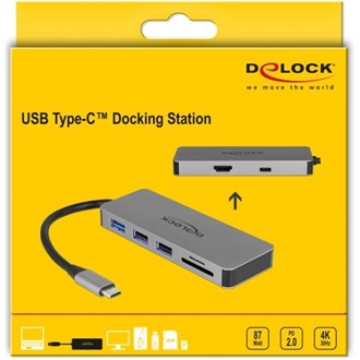 Delock 5-port USB-C dokkoló szürke