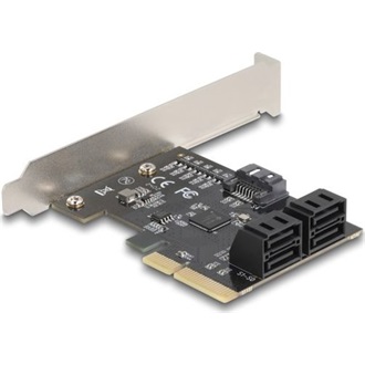 Delock 5 portos SATA vezérlő PCI Express x4 kártya - alacsony profilú formatényező