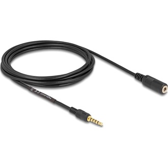 Delock 5 tűs apa-anya sztereó jack hosszabbító kábel 3,5 mm-es átmérő, 3 m fekete