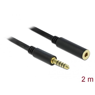 Delock Jack stereo 4,4mm (5pin) -> Jack stereo 4,4mm (5pin) M/F audio kábel hosszabbító 2m fekete