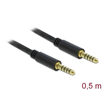 Delock Jack stereo 4,4mm (5pin) -> Jack stereo 4,4mm (5pin) M/M audio kábel 0.5m fekete
