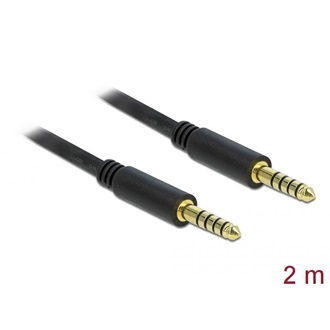 Delock Jack stereo 4,4mm (5pin) -> Jack stereo 4,4mm (5pin) M/M audio kábel 2m fekete