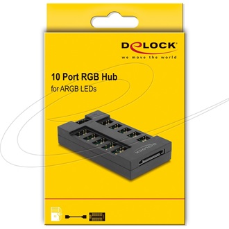 Delock 64128 ARBG 5V 3-pin 10-portos LED hub fekete