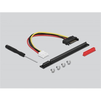 Delock M.2 M -> PCIe x16 Power 4pin Male adapter 0.2m fekete