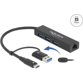 Delock AX88179 1Gb/s USB-A / USB-C RJ45 hálózati adapter