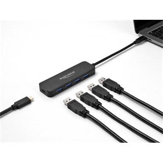 Delock 64170 5-portos USB-C USB3.0 hub fekete