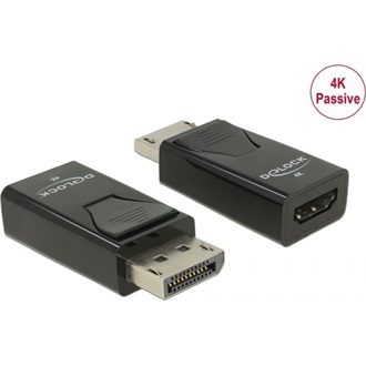 Delock DisplayPort 1.2 -> HDMI 1.4 M/F adapter fekete