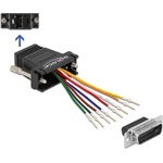 Delock D-Sub 15pin -> RJ45 M/F szerelőkészlet fekete