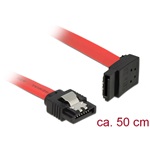 Delock SATA 3 F/F adatkábel 0.5m piros egyenes/90° fel
