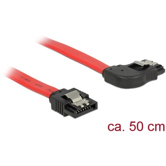 Delock SATA 3 F/F adatkábel 0.5m piros egyenes/90° jobb