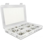 Delock 70 darabos krimp doboz 75 Ohm BNC, TNC és F csatlakozókkal