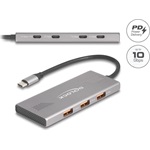 Delock 7 portos USB-elosztó, 10 Gbps, 4 db USB Type-C  csatlakozóaljzattal és 3 db USB Type-A csatlakozóaljjal