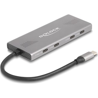 Delock 7 portos USB-elosztó, 10 Gbps, 4 db USB Type-C  csatlakozóaljzattal és 3 db USB Type-A csatlakozóaljjal