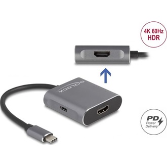 Delock 87805 2-port USB-C video splitter szürke