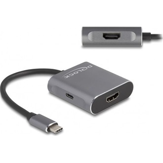 Delock 87805 2-port USB-C video splitter szürke