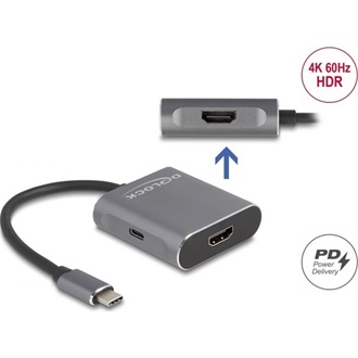Delock 87805 2-port USB-C video splitter szürke