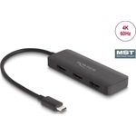 Delock 88040 USB-C 3-portos HDMI video splitter fekete 3840×2160@60Hz