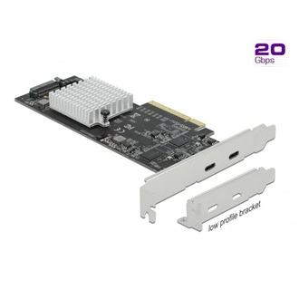 Delock 89011 USB3.2 Gen2×2 C 2-port PCIe x8 bővítőkártya ezüst