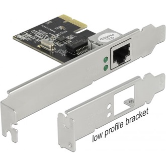Delock RTL8111 1Gb/s PCIe x1 RJ45 hálózati adapter low profile