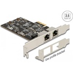 Delock i225 2,5Gb/s PCIe x2 Dual RJ45 hálózati adapter low profile