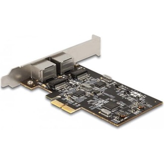 Delock i225 2,5Gb/s PCIe x2 Dual RJ45 hálózati adapter low profile
